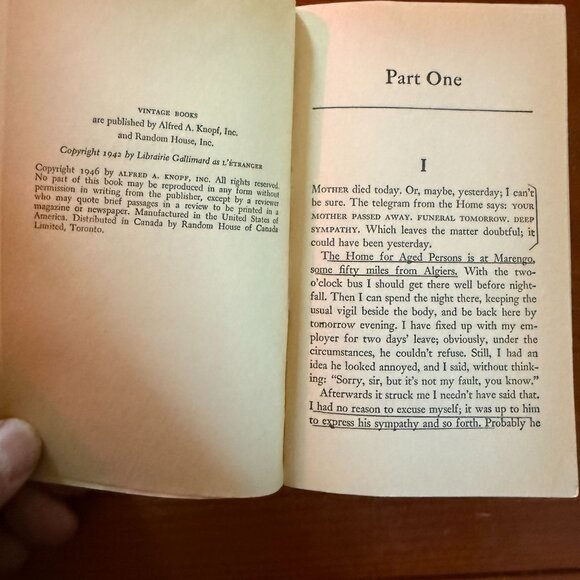 The Stranger By Albert Camus Vintage Book - Picture 4 of 4